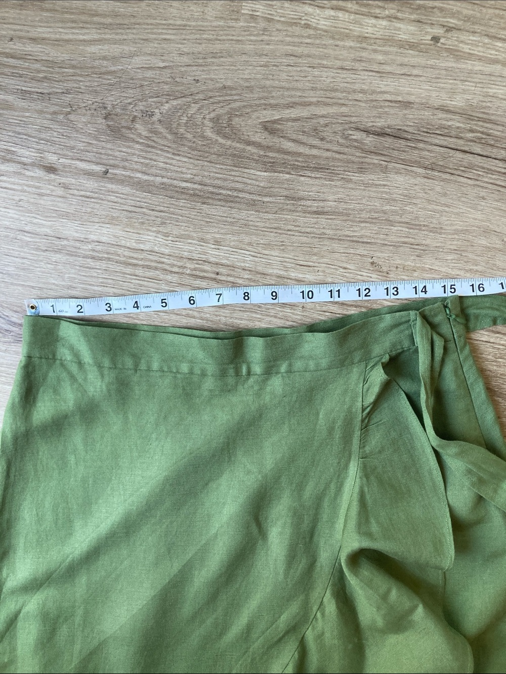 Ann Taylor Factory Olive Green Ruffle Tie-Waist Midi Skirt - Picture 4 of 6